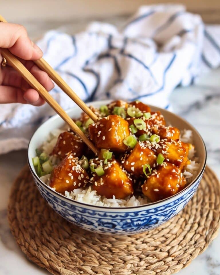 General Tso’s Crispy Tofu with Broccoli and Rice Recipe