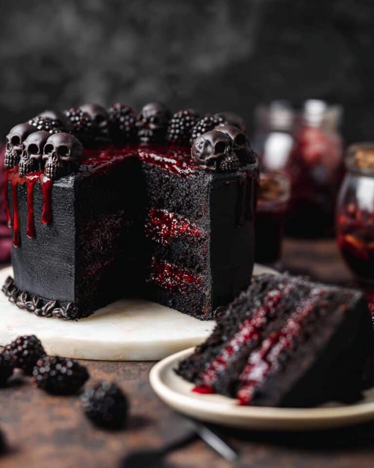 Black Velvet Cake with Blackberry Compote Recipe