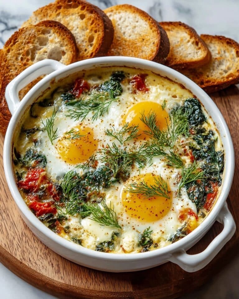 Baked Feta Eggs with Roasted Vegetables Recipe