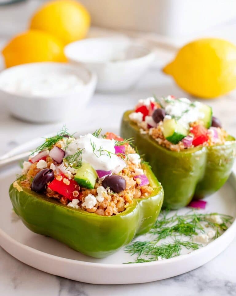 Greek Chicken Stuffed Peppers Recipe