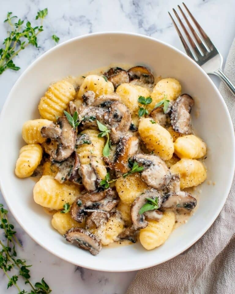 Amazing Mushroom Gnocchi with Parmesan Cream Sauce Recipe