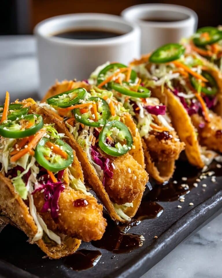 Crispy Chicken Wonton Tacos with Teriyaki Glaze Recipe