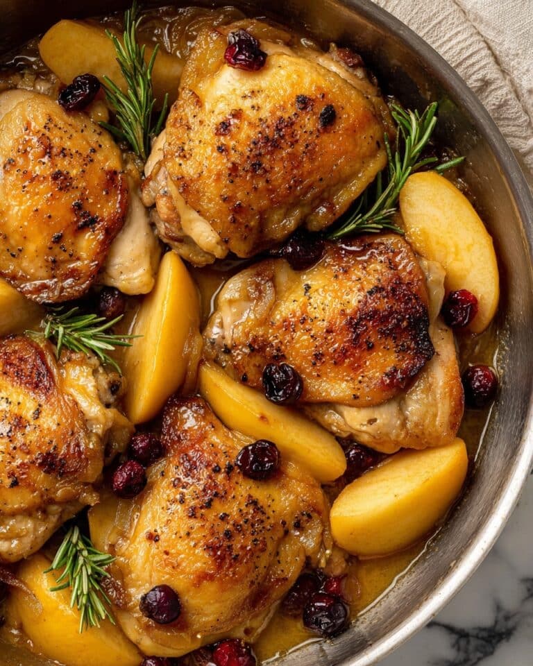 Paleo Cranberry Apple Chicken Thighs with Rosemary Recipe