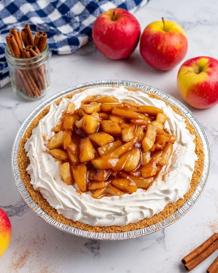 Creamy No Bake Apple Cheesecake Pie Recipe