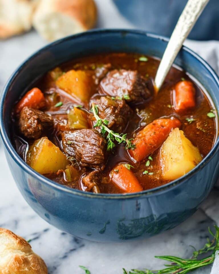 Hearty Oven-Baked Beef Stew with Potatoes and Vegetables Recipe
