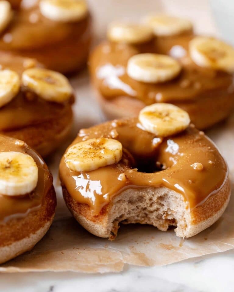 Banana Donuts with Brown Sugar Glaze and Caramelized Banana Topping Recipe