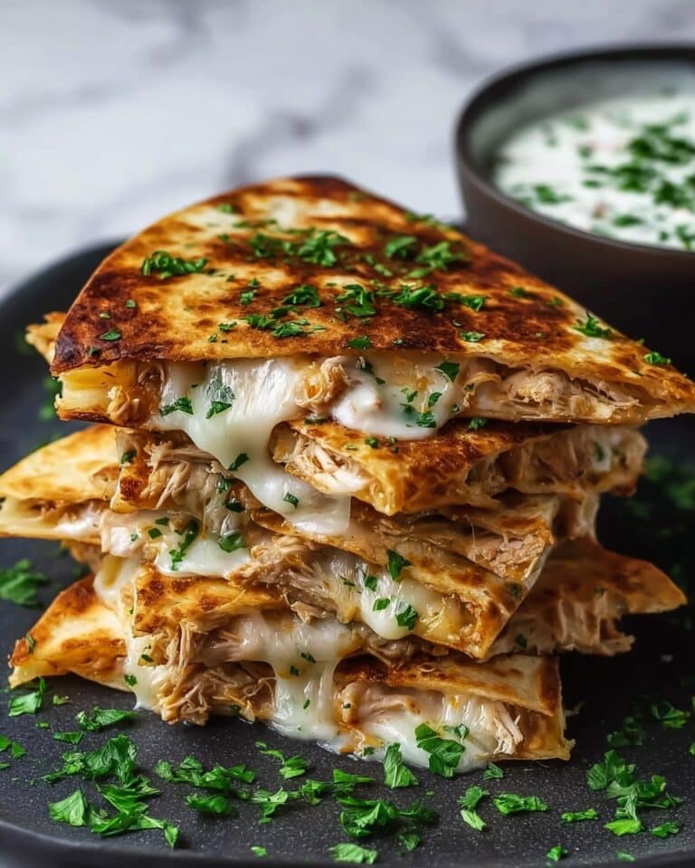 Cheesy Hot Honey Chicken Quesadillas with Spicy Jalapeño Cream Sauce Recipe