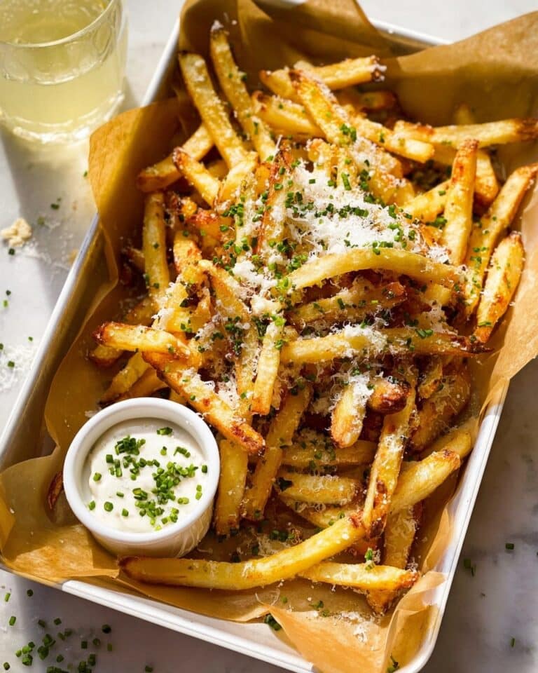 Garlic Parmesan Air Fryer Frozen French Fries Recipe