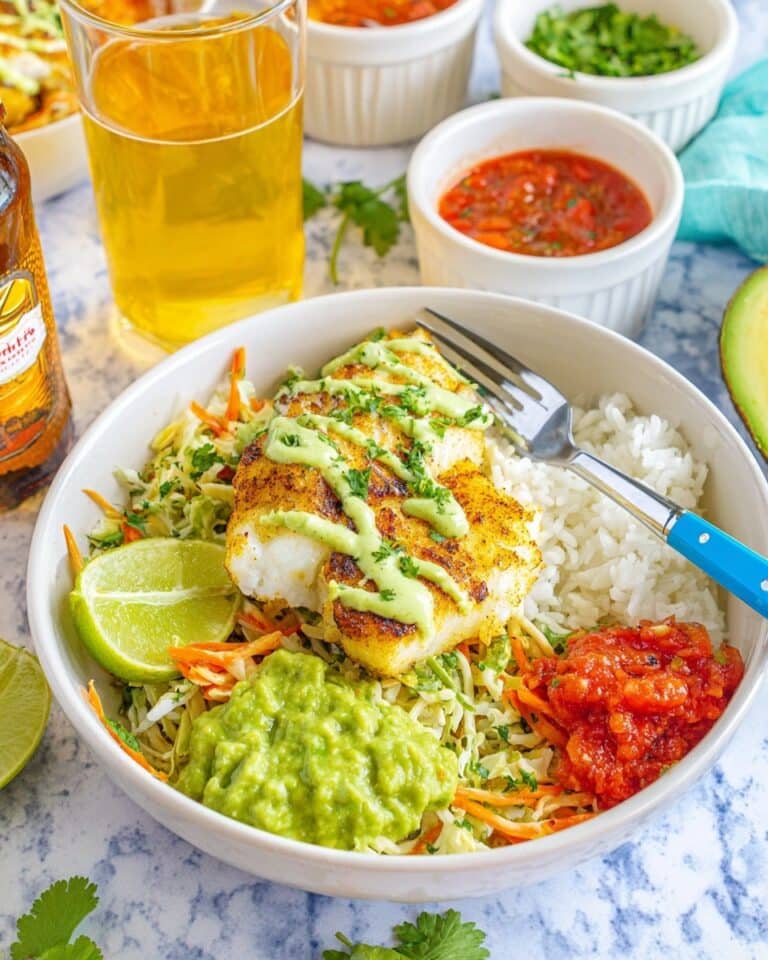 Blackened Fish Taco Bowls With Cilantro Lime Sauce Recipe