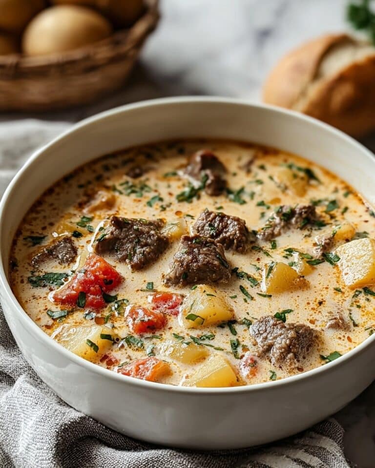 Creamy Philly Cheese Steak Soup Recipe